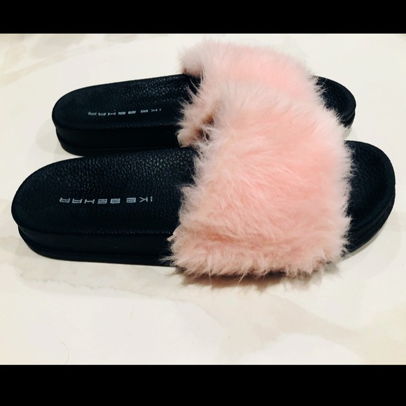 NWOT Ike Behar Faux-Fur Slide Sandals - Picture 5 of 10